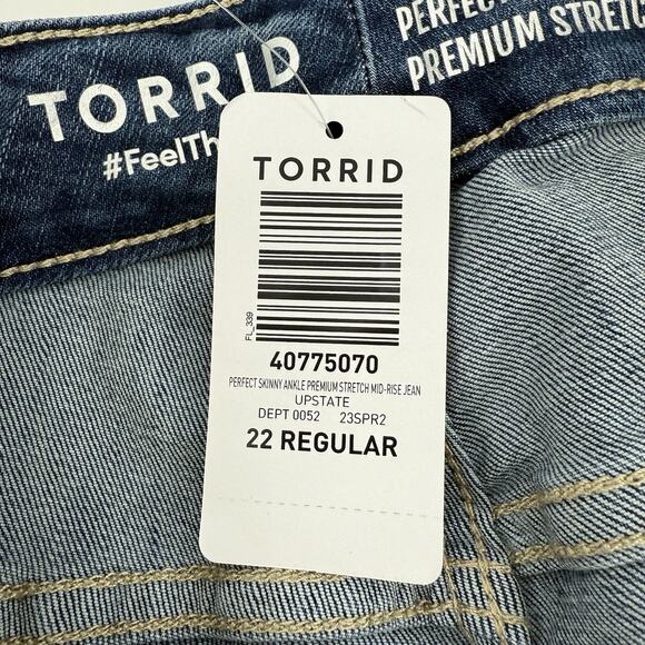 Torrid Perfect Skinny Ankle Jeans Women’s 22R Blue Premium Stretch Mid-Rise NWT - Picture 7 of 9